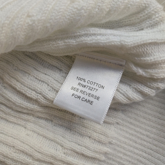 Croft & Barrow Sleeveless White Cable Knit Sweater Vest Top 100% Cotton - Picture 6 of 8